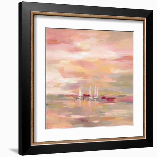 Crimson Waves-Silvia Vassileva-Framed Art Print