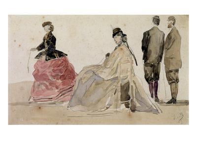 Eugene Boudin Crinoline Ladies Haute Couture Wall Art Canvas