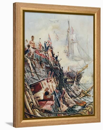 Crippled But Unconquered: The 'Belleisle' at the Battle of Trafalgar, 21st October 1805, from…-William Lionel Wyllie-Framed Premier Image Canvas