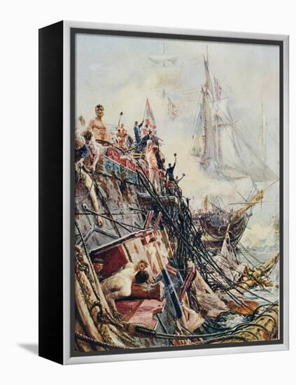 Crippled But Unconquered: The 'Belleisle' at the Battle of Trafalgar, 21st October 1805, from…-William Lionel Wyllie-Framed Premier Image Canvas