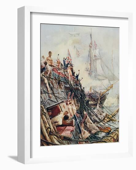 Crippled But Unconquered: The 'Belleisle' at the Battle of Trafalgar, 21st October 1805, from…-William Lionel Wyllie-Framed Giclee Print