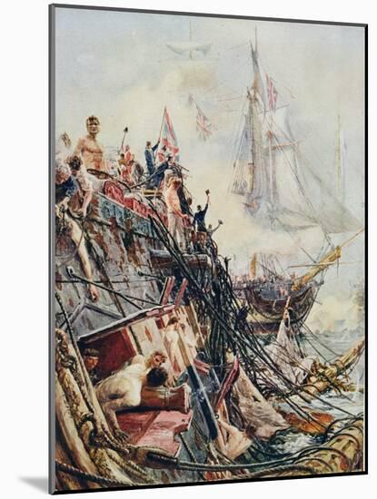 Crippled But Unconquered: The 'Belleisle' at the Battle of Trafalgar, 21st October 1805, from…-William Lionel Wyllie-Mounted Giclee Print