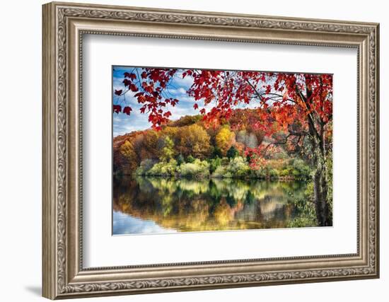 Crisp Fall Morning in Hunterdon County, New Jersey-George Oze-Framed Photographic Print