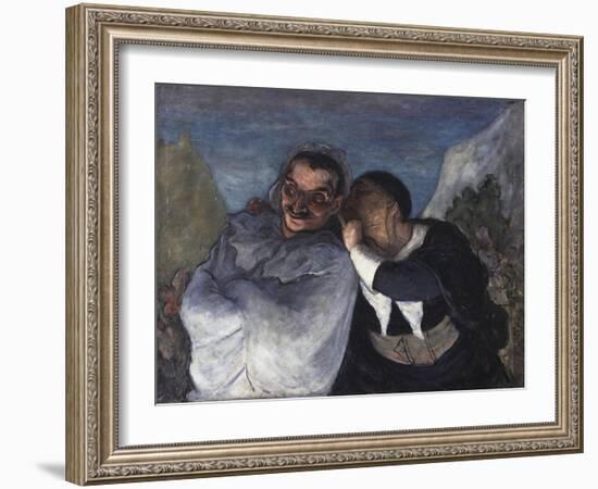 Crispin et Scapin, c.1860-Honore Daumier-Framed Giclee Print