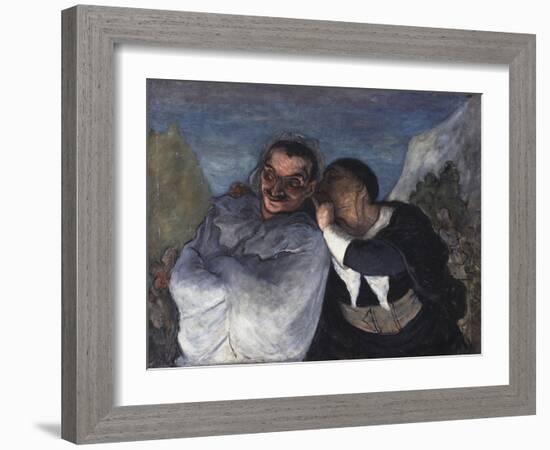 Crispin et Scapin, c.1860-Honore Daumier-Framed Giclee Print