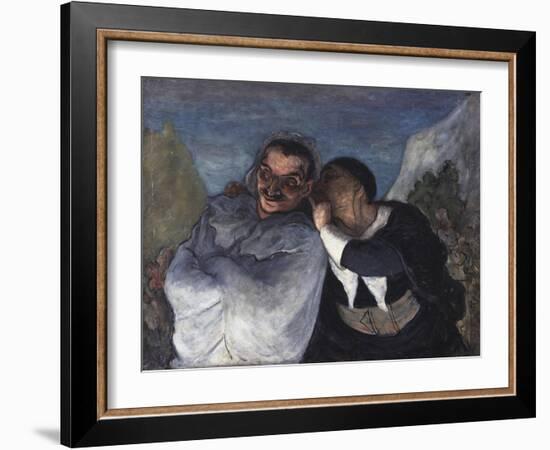 Crispin et Scapin, c.1860-Honore Daumier-Framed Giclee Print