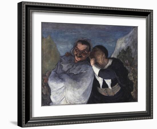 Crispin et Scapin, c.1860-Honore Daumier-Framed Giclee Print