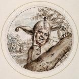 Fool with Cap and Bells, Early 17th Century-Crispin I De Passe-Framed Giclee Print