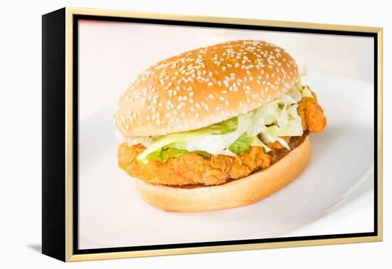 Crispy Chicken Burger-calvste-Framed Premier Image Canvas