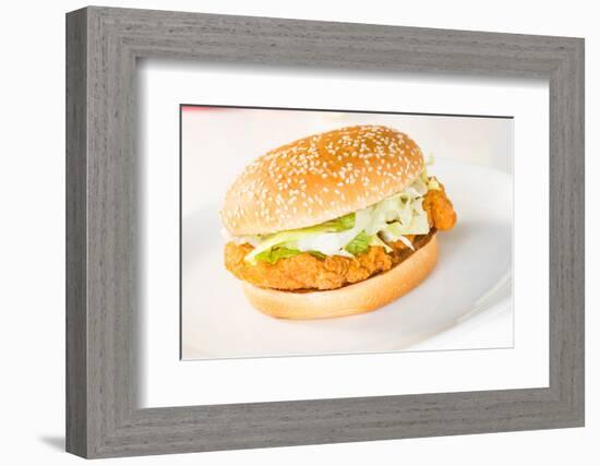 Crispy Chicken Burger-calvste-Framed Photographic Print