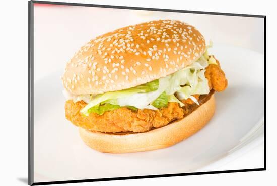 Crispy Chicken Burger-calvste-Mounted Photographic Print