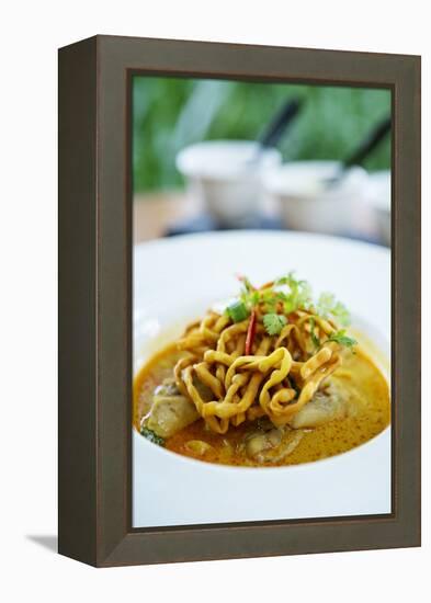 Crispy Noodles and Thai Curry, Chiang Mai, Thailand, Southeast Asia, Asia-Alex Robinson-Framed Premier Image Canvas