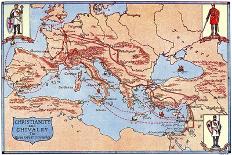 Map of the Routes of the Three Great Crusades, 1926-Criss-Giclee Print