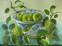Apples and blue Bowl-Cristiana Angelini-Framed Giclee Print
