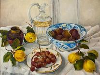 yellow apples in blue and white bowl-Cristiana Angelini-Giclee Print