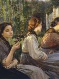 Young Woman Feeding a Duck, 1871-Cristiano Banti-Giclee Print
