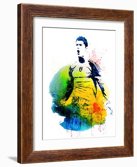 Cristiano Ronaldo Watercolor-Jack Hunter-Framed Premium Giclee Print