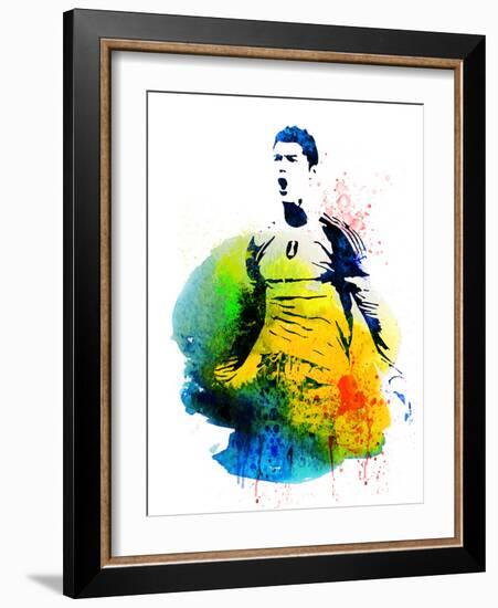 Cristiano Ronaldo Watercolor-Jack Hunter-Framed Premium Giclee Print