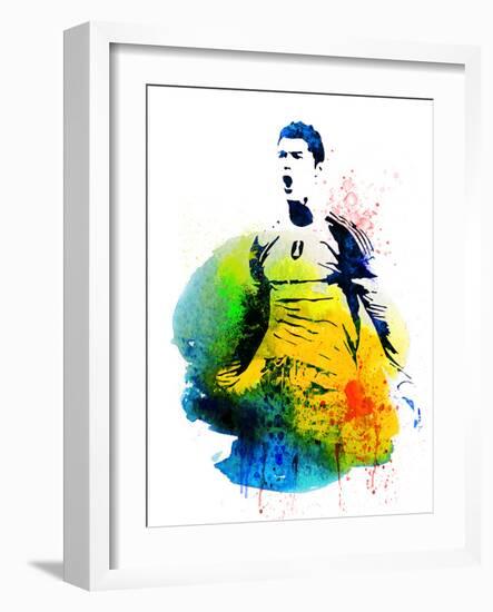 Cristiano Ronaldo Watercolor-Jack Hunter-Framed Premium Giclee Print