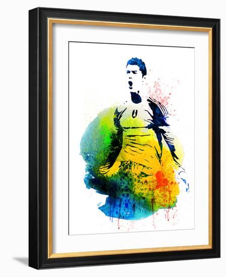 Cristiano Ronaldo Watercolor-Jack Hunter-Framed Premium Giclee Print