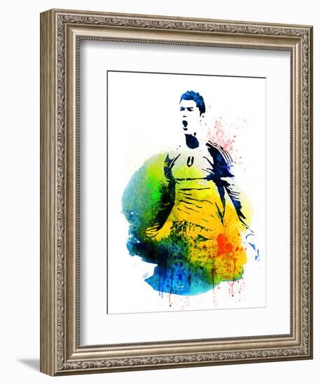 Cristiano Ronaldo Watercolor-Jack Hunter-Framed Art Print