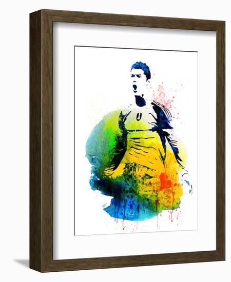 Cristiano Ronaldo Watercolor-Jack Hunter-Framed Art Print