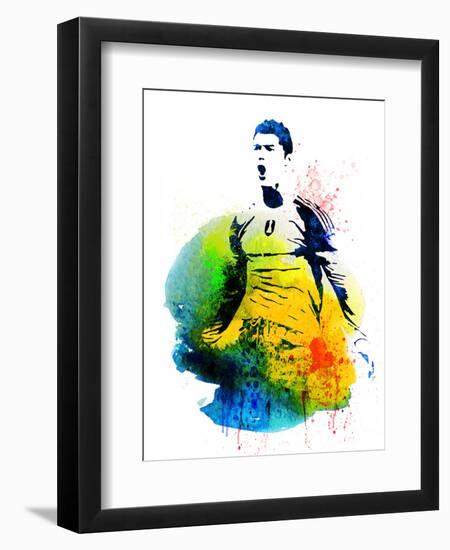 Cristiano Ronaldo Watercolor-Jack Hunter-Framed Art Print