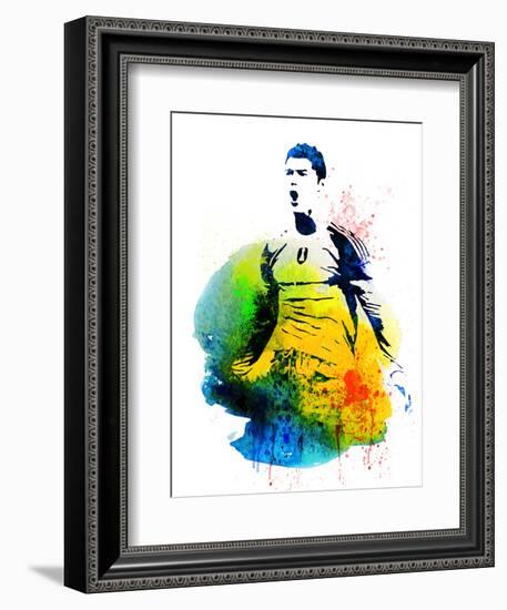 Cristiano Ronaldo Watercolor-Jack Hunter-Framed Art Print