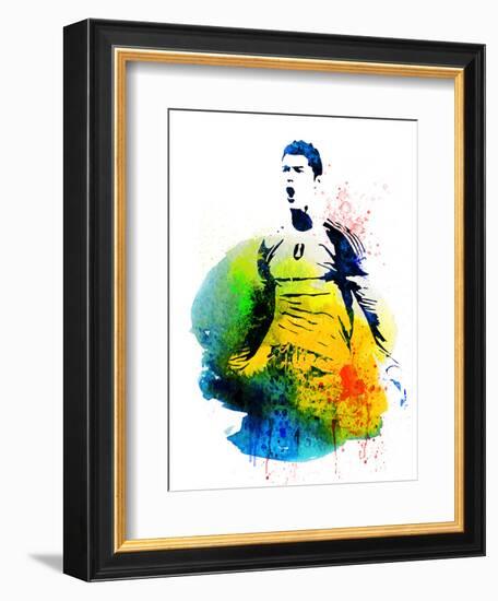 Cristiano Ronaldo Watercolor-Jack Hunter-Framed Art Print