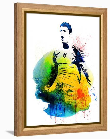 Cristiano Ronaldo Watercolor-Jack Hunter-Framed Stretched Canvas