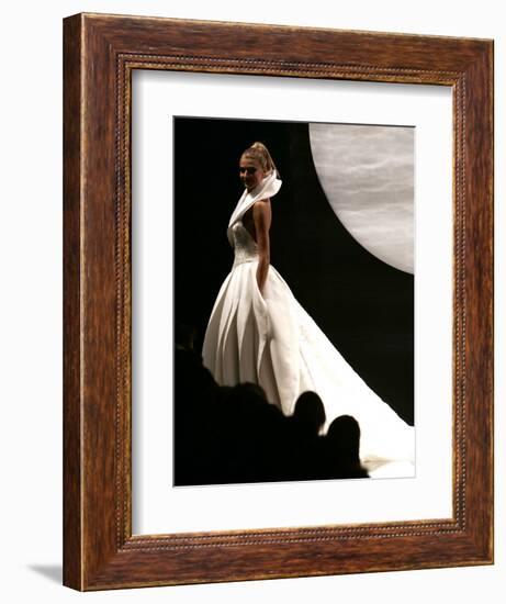 Cristina Chiabotto, Miss Italy 2004, Wears a Creation by Italian Fashion Designer Fausto Sarli-null-Framed Photographic Print