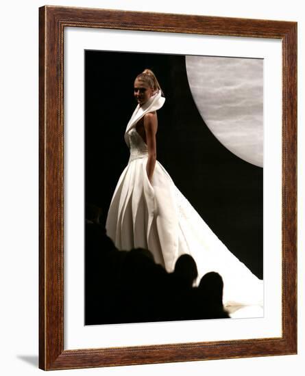 Cristina Chiabotto, Miss Italy 2004, Wears a Creation by Italian Fashion Designer Fausto Sarli-null-Framed Photographic Print