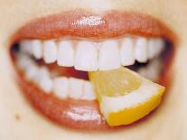 Slice of Lemon Between Teeth-Cristina-Photographic Print