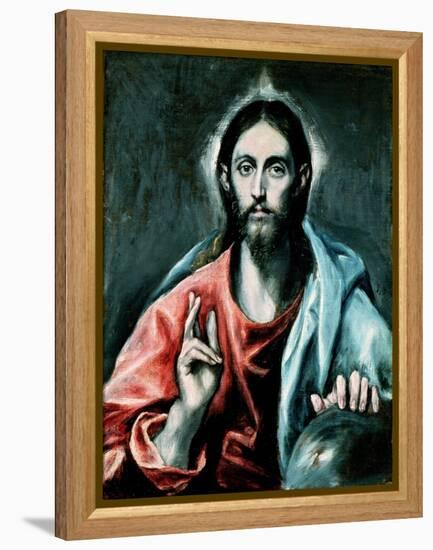 Cristo Salvator Mundi, C.1600-El Greco-Framed Premier Image Canvas