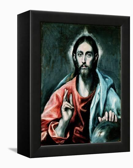 Cristo Salvator Mundi, C.1600-El Greco-Framed Premier Image Canvas