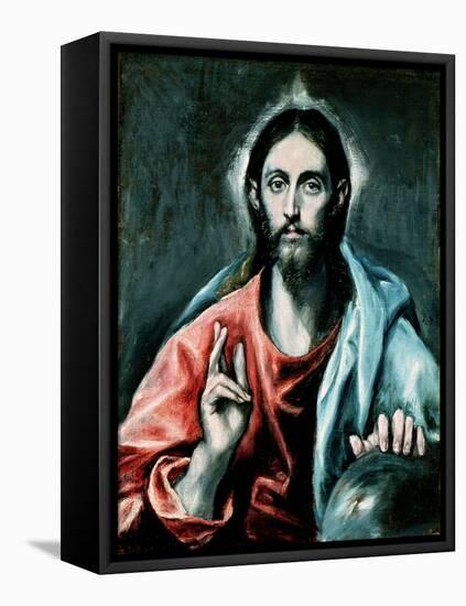 Cristo Salvator Mundi, C.1600-El Greco-Framed Premier Image Canvas