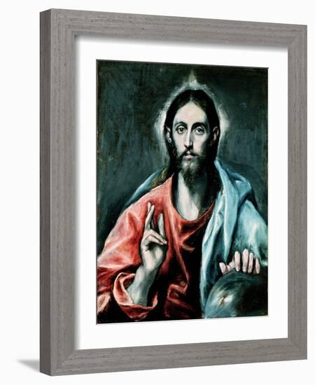 Cristo Salvator Mundi, C.1600-El Greco-Framed Giclee Print