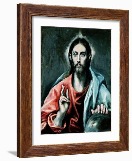 Cristo Salvator Mundi, C.1600-El Greco-Framed Giclee Print