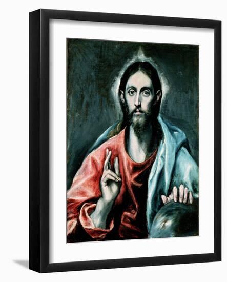 Cristo Salvator Mundi, C.1600-El Greco-Framed Giclee Print