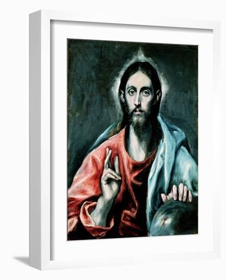 Cristo Salvator Mundi, C.1600-El Greco-Framed Giclee Print