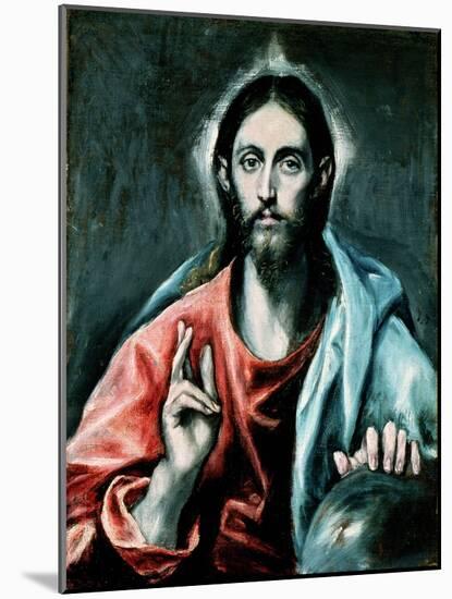 Cristo Salvator Mundi, C.1600-El Greco-Mounted Giclee Print