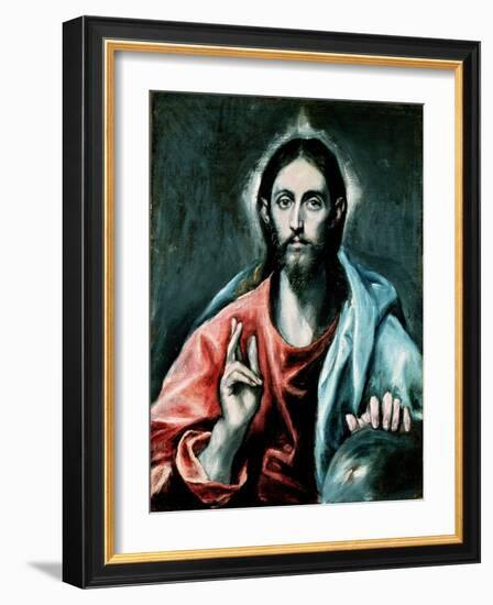 Cristo Salvator Mundi, C.1600-El Greco-Framed Giclee Print