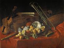 Still Life with Melon, Saucisson, Figues and Chinese Porcelain (Oil on Canvas)-Cristoforo Munari-Giclee Print
