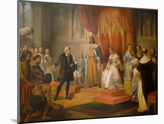 Cristopher Columbus at the Court of Catholics Kings, 1850-Juan Cordero-Mounted Giclee Print