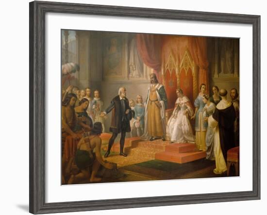 Cristopher Columbus at the Court of Catholics Kings, 1850-Juan Cordero-Framed Giclee Print