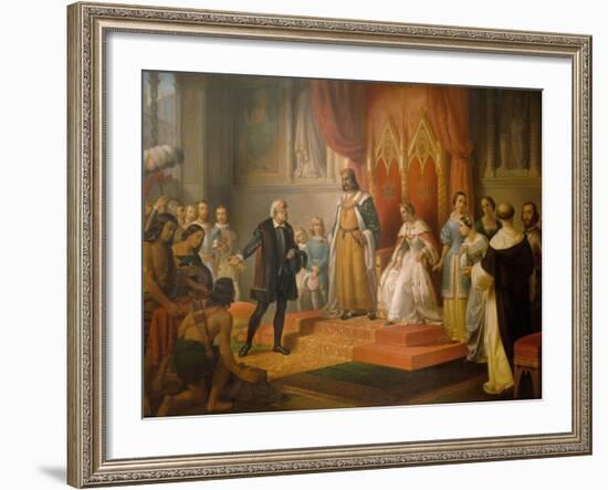 Cristopher Columbus at the Court of Catholics Kings, 1850-Juan Cordero-Framed Giclee Print