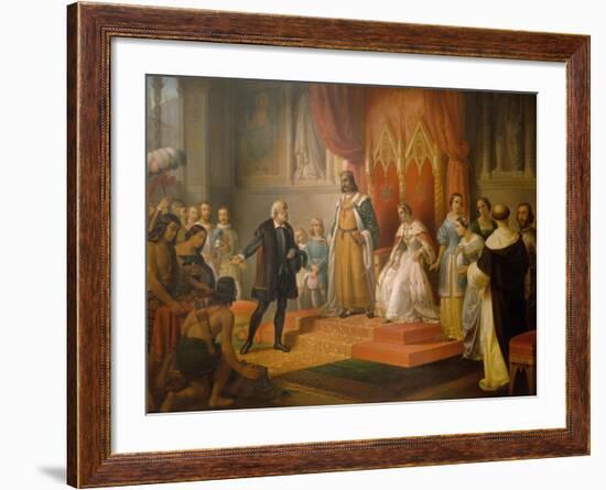 Cristopher Columbus at the Court of Catholics Kings, 1850-Juan Cordero-Framed Giclee Print