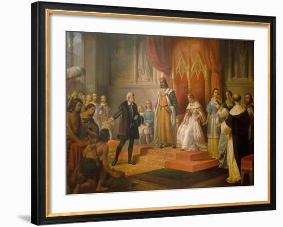 Cristopher Columbus at the Court of Catholics Kings, 1850-Juan Cordero-Framed Giclee Print