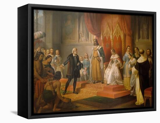 Cristopher Columbus at the Court of Catholics Kings, 1850-Juan Cordero-Framed Premier Image Canvas