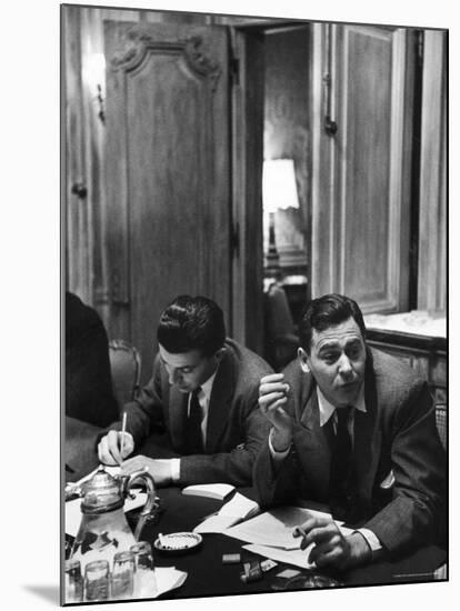 Critic James Agee Attending Life's Round Table Discussion on the Movies-Cornell Capa-Mounted Premium Photographic Print